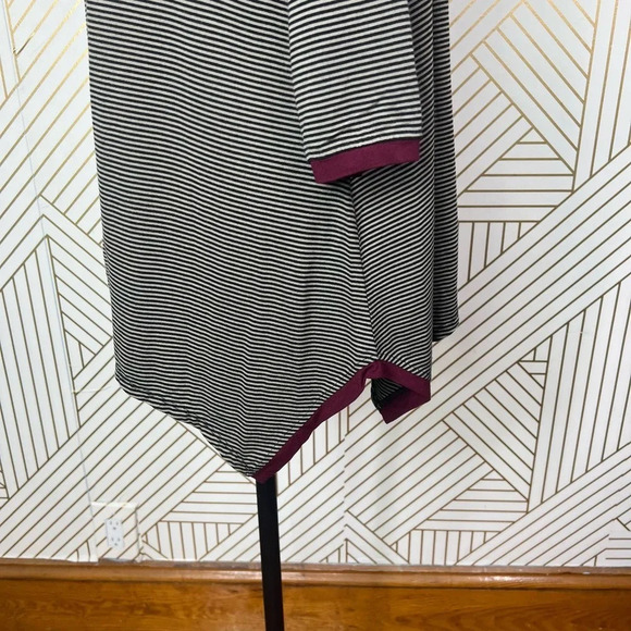 Alembika Tunic Top Blouse 3/4 Sleeve Striped Pullover Black Tan Size 2 US 8‎ 10 - Picture 7 of 12